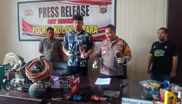 1 Pelaku Pencurian di Kolut Diburu Aparat, Polisi Sita Sejumlah Mesin dan Puluhan Sparepart Kendaraan