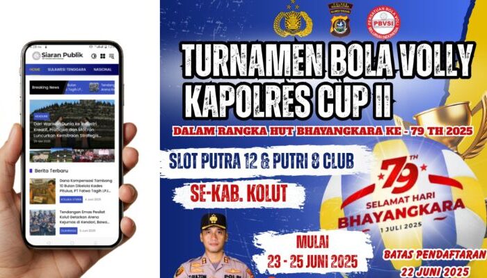 20 Club Voli Dipastikan Bentrok Pada Laga Kapolres Cup II Kolaka Utara