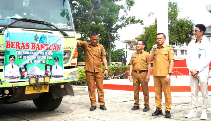 Pemkab Konawe Kirim 100 Ton Beras Premium untuk Korban Bencana di Aceh