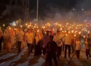 Sambut Bulan Suci Ramadan, Pawai Obor Terangi Konawe Kepulauan