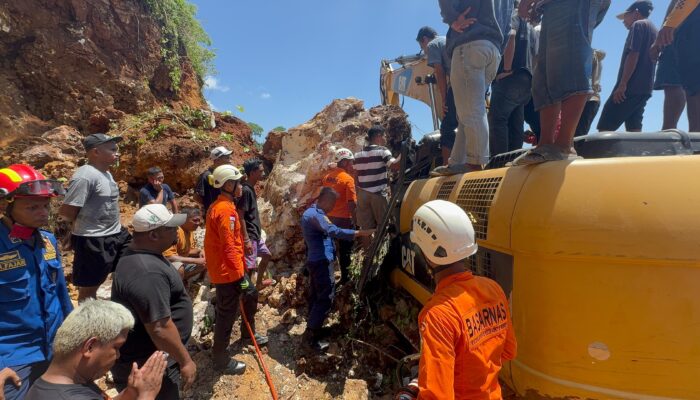Operator Alat Berat Tewas Tertimpa Longsoran Batu di Baubau