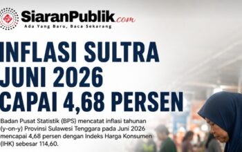 Inflasi Sultra Juni 2026 Tembus 4,68 Persen, Baubau Tertinggi, Kolaka Posisi Kedua 
