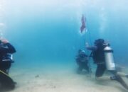 60 Penyelam Gelar Upacara Pengibaran Merah Putih di Dasar Laut Kolaka Utara Bersama Wagub Sultra