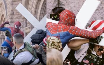 Demo Aktivis Anti-Islam Jake Lang di Minneapolis Ricuh, Spider-Man Ikut Menghajar