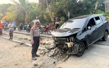 Diduga Microsleep, Toyota Calya Tabrak Gorong-gorong di Kolut